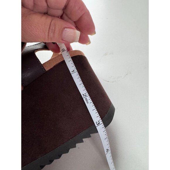 New! Vionic Hoola Tawny T-strap Wedge Platform Sandal, 9.5 wide, brown leather - Picture 14 of 15